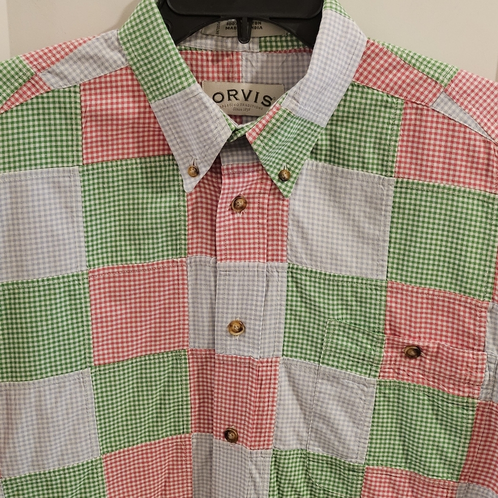 Orvis Patchwork Gingham Button-Down Short-Sleeve … - image 2